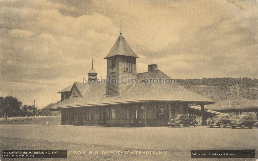 Postcard: Delaware & Hudson Railroad Depot, Whitehall, New York